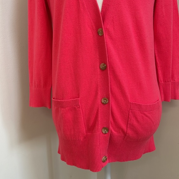 Mossimo Supply Co. Women Button Down Sweater/Cardigan with Front Pockets, Pink - Picture 2 of 13